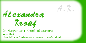 alexandra kropf business card